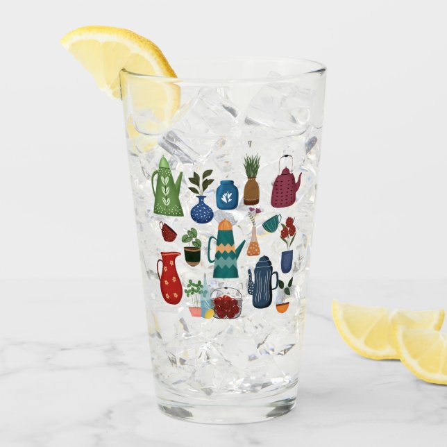 Mid-Century Modern Kökscharm Glaskopp (Framsida Ice)