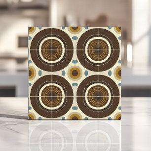 Mid-Century Modern Koncentriska Cirklar Kakelplatta