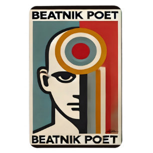 Mid Century Modern konst Beatnik-diktare Magnet