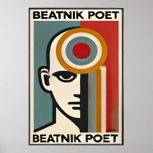 Mid Century Modern konst Beatnik-diktare Poster