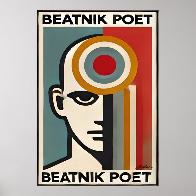 Mid Century Modern konst Beatnik-diktare Poster (Framsidan)