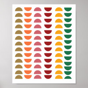 Mid Century Modern konst geometrisk retro 70-talsf Poster