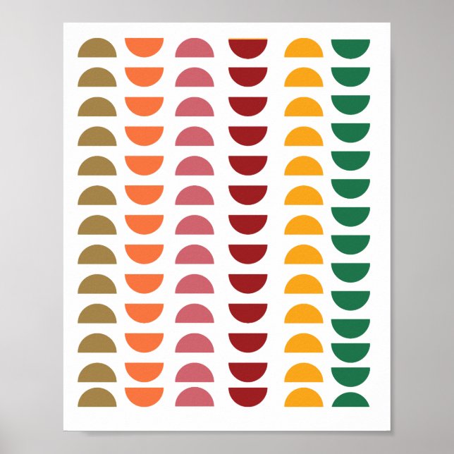 Mid Century Modern konst geometrisk retro 70-talsf Poster (Framsidan)