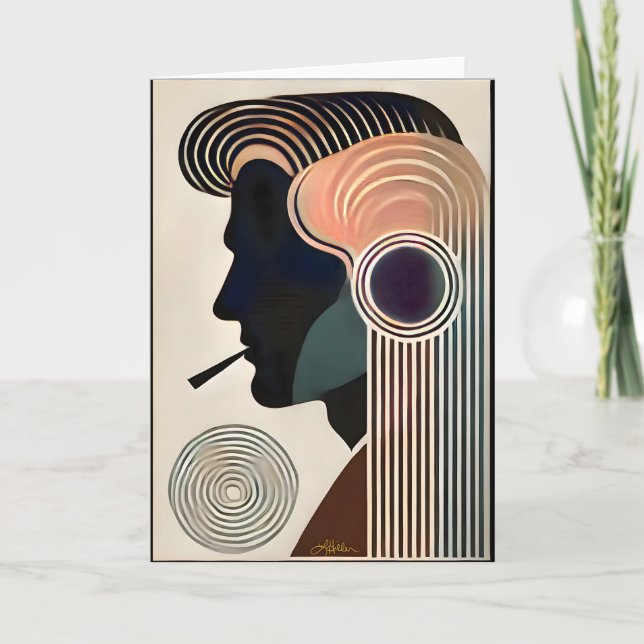 Mid Century Modern Konst Kontemplation Kort (Framsida)