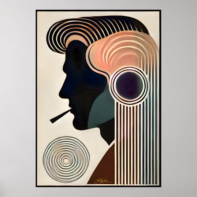 Mid Century Modern Konst Kontemplation Poster (Framsidan)