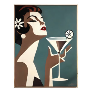 Mid Century Modern konst Martini DIva Fototryck