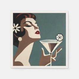 Mid Century Modern Konst Martini DIva Pappersservett