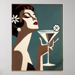 Mid Century Modern Konst Martini DIva Poster