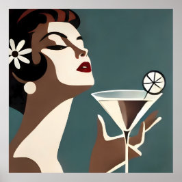 Mid Century Modern Konst Martini DIva Poster