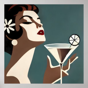 Mid Century Modern Konst Martini DIva Poster