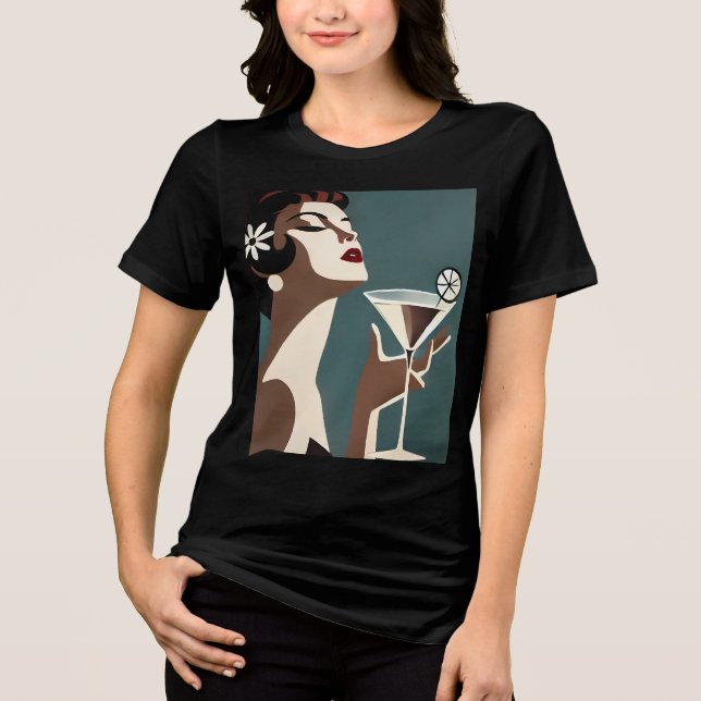 Mid Century Modern Konst Martini DIva T Shirt (Framsida)