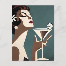 Mid Century Modern Konst Martini DIva Vykort