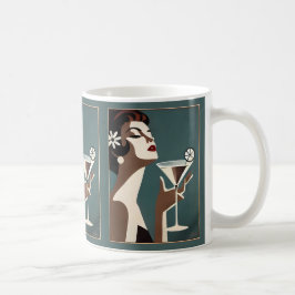 Mid Century Modern Konst Martini-kvinnan Kaffemugg