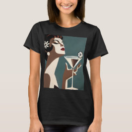 Mid Century Modern Konst Martini-kvinnan T Shirt