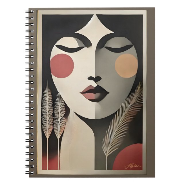 Mid Century Modern Konst Meditation Anteckningsbok (Framsidan)