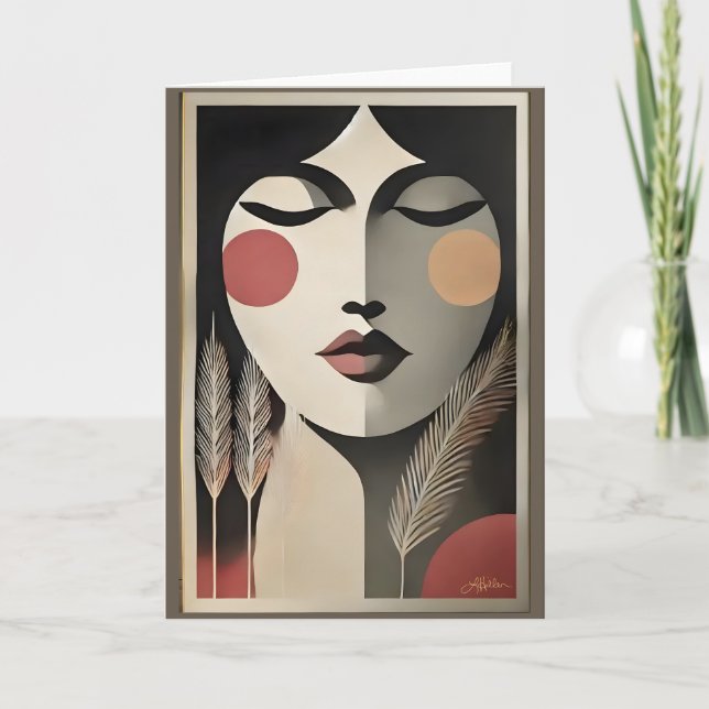 Mid Century Modern Konst Meditation Kort (Framsida)