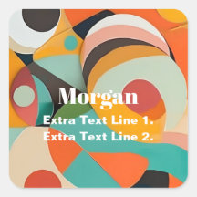 Mid Century Modern konst, namn eller monogram geom