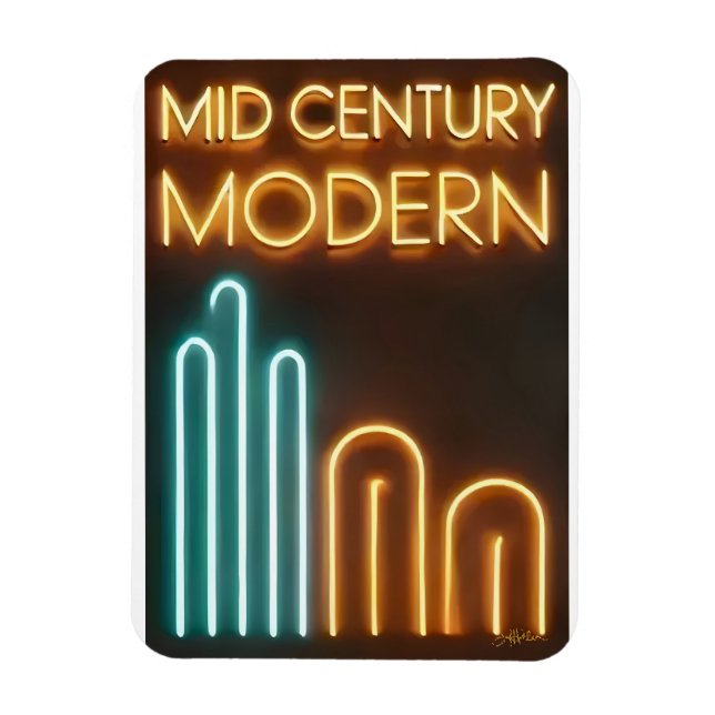 Mid Century Modern konst neonskylt design Magnet (Vertikal)