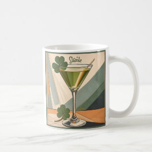 Mid Century Modern konst Shamrock Martini Sláinte! Kaffemugg