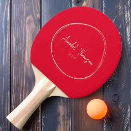 Mid-Century Modern Körsbärsplockning Rosa med Namn Pingisracket