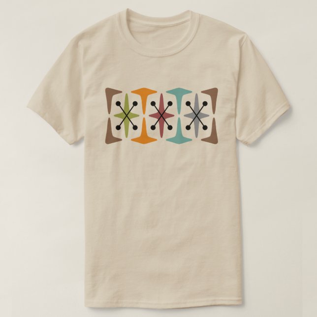 Mid Century Modern Kosmisk Stjärnexplosion Design  T Shirt (Design framsida)