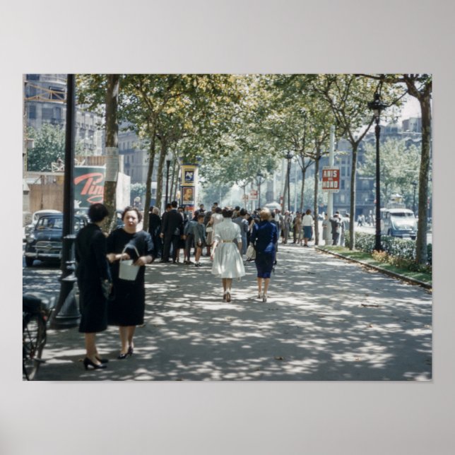 Mid Century Modern Kvinnor Paris Gatufashion Poster (Framsidan)