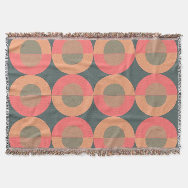 Mid-Century Modern Lax och Oliv      Filt (Framsidan)