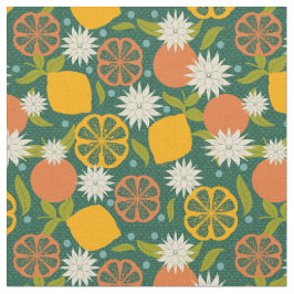 Mid Century Modern Lemon Citrus  Tyg