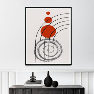 Mid-Century Modern Linjer Wall Art Poster