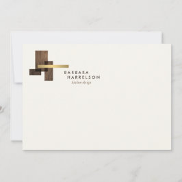Mid-Century Modern Logotyp Ivory Flat Notecard Anteckningskort