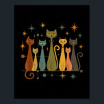 Mid-century Modern Look Atomic Age 50s 60s Cat Shi Poster<br><div class="desc">Mid-century Modern Look Atomic Age 50s 60s Cat Shirt</div>