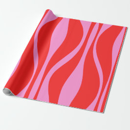 Mid Century Modern Lounge Preppy Rosa and Red Presentpapper