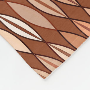 Mid Century Modern Löv, Cocoa Brown och Beige Fleecefilt