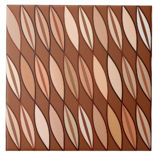 Mid Century Modern Löv, Cocoa Brown och Beige Kakelplatta
