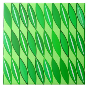 Mid Century Modern Löv, Lime and Emerald Grönt Kakelplatta