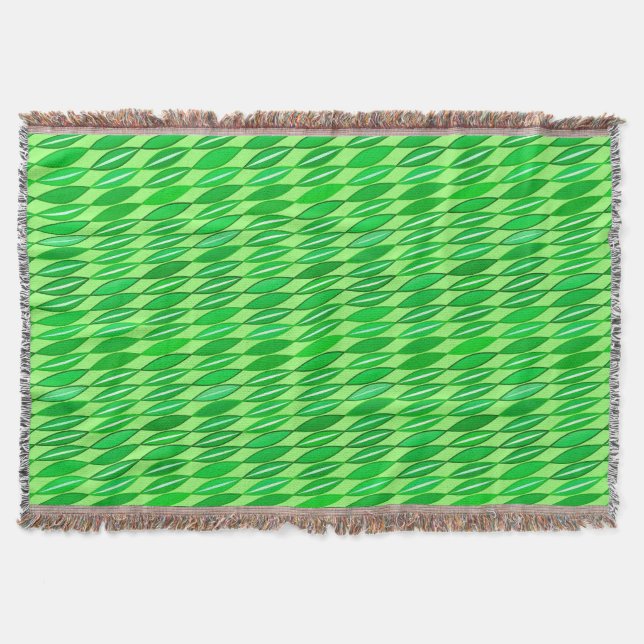 Mid Century Modern Löv, Lime and Emerald Grönt Mysfilt (Framsidan)