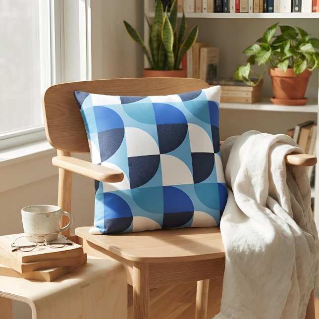 Mid Century Modern Marin Bauhaus Geometrisk Kudde (Skapare uppladdad)