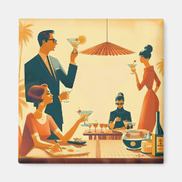 Mid Century Modern - Martini Cocktail-kritiker Magnet