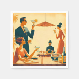 Mid Century Modern - Martini Cocktail-kritiker Pappersservett