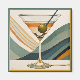Mid Century Modern Martini Cocktail-timme Magnet