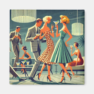 Mid Century Modern Martini Dance Cocktail Party Magnet