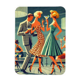 Mid Century Modern Martini Dance Cocktail Party Magnet