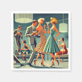 Mid Century Modern Martini Dance Cocktail Party Pappersservett