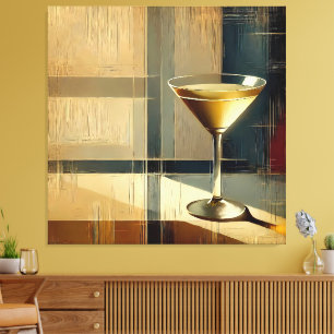 Mid Century Modern Martini i en månstråle Canvastryck