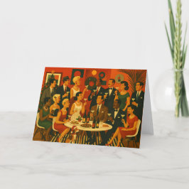 Mid Century Modern Martini Intellectuals Christmas Helgkort