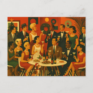 Mid Century Modern Martini Intellektuella Jul Helg Vykort