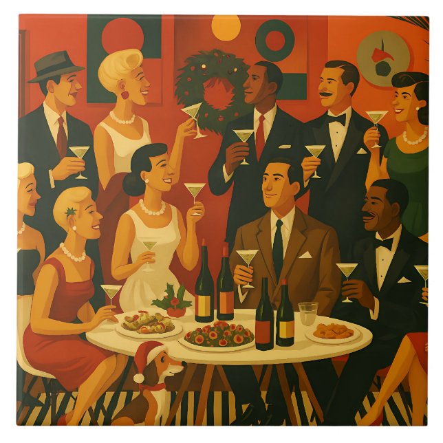 Mid Century Modern Martini Intellektuella Jul Kakelplatta (Framsidan)