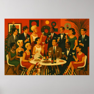 Mid Century Modern Martini Intellektuella Jul Poster