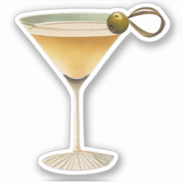 Mid Century Modern Martini One Olive Klistermärken