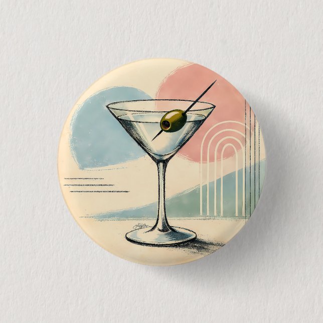 Mid Century Modern Martini Pastell Minimalistisk K Knapp (Framsida)